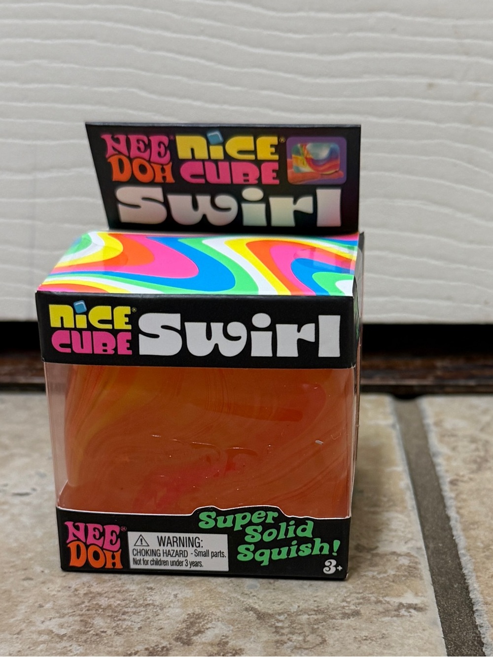 Nee Doh Nice Cube Squishy- Orange Swirl